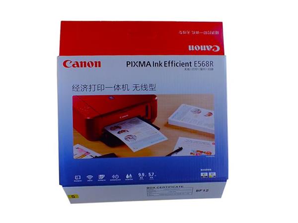 Carton box color printer of Canon E568R